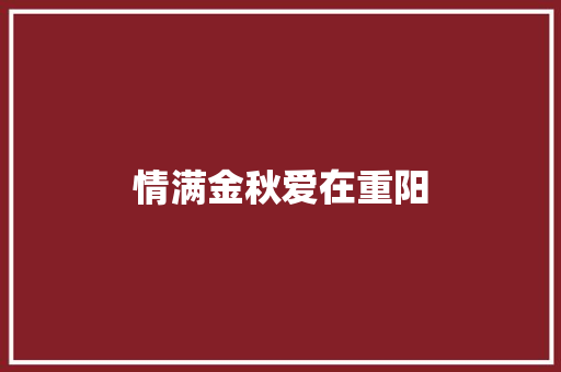 情满金秋爱在重阳