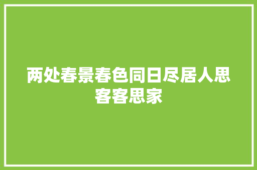 两处春景春色同日尽居人思客客思家