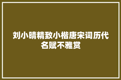 刘小晴精致小楷唐宋词历代名赋不雅赏