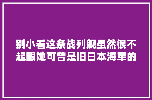 别小看这条战列舰虽然很不起眼她可曾是旧日本海军的一代传奇