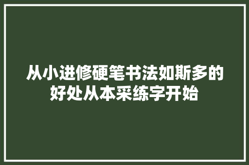 从小进修硬笔书法如斯多的好处从本采练字开始