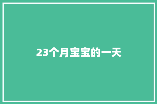 23个月宝宝的一天