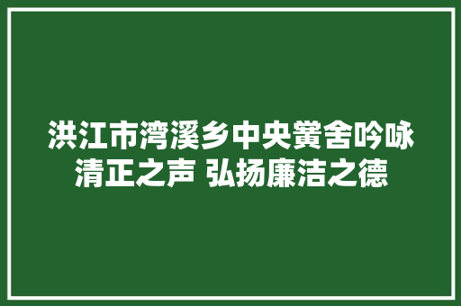 洪江市湾溪乡中央黉舍吟咏清正之声 弘扬廉洁之德