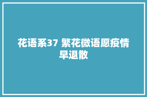 花语系37 繁花微语愿疫情早退散