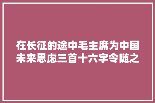 在长征的途中毛主席为中国未来思虑三首十六字令随之而出