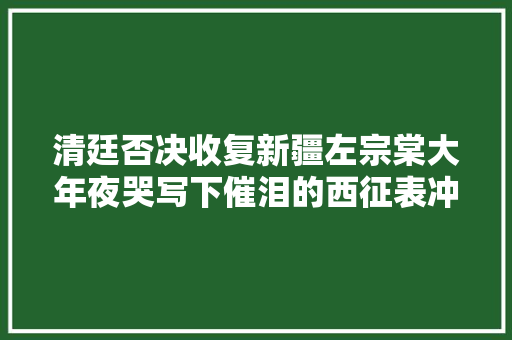 清廷否决收复新疆左宗棠大年夜哭写下催泪的西征表冲动慈禧