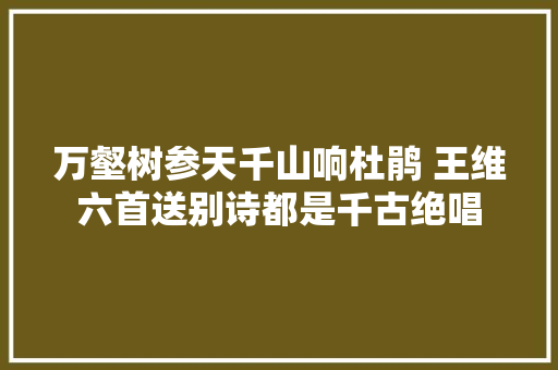 万壑树参天千山响杜鹃 王维六首送别诗都是千古绝唱