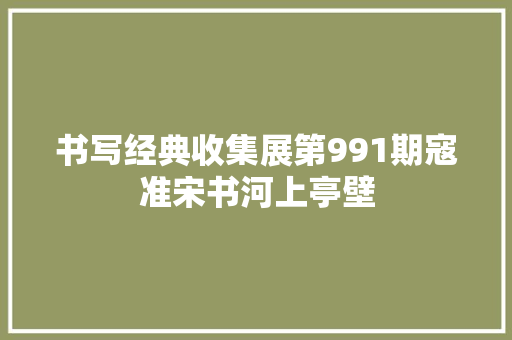 书写经典收集展第991期寇准宋书河上亭壁