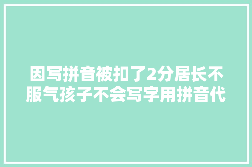 因写拼音被扣了2分居长不服气孩子不会写字用拼音代替纰谬吗