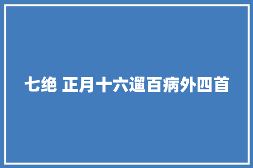 七绝 正月十六遛百病外四首