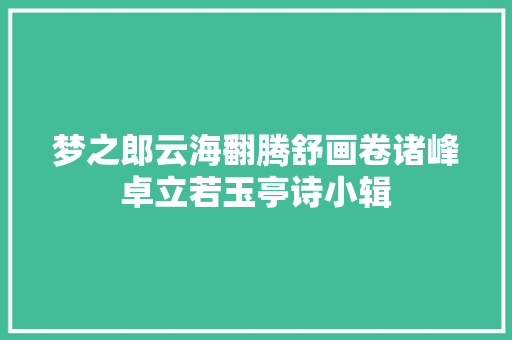 梦之郎云海翻腾舒画卷诸峰卓立若玉亭诗小辑