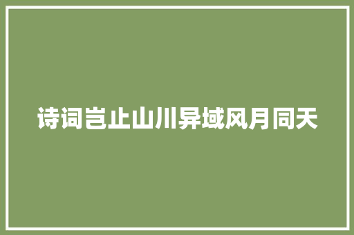 诗词岂止山川异域风月同天