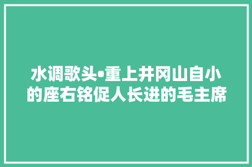 水调歌头•重上井冈山自小的座右铭促人长进的毛主席诗词