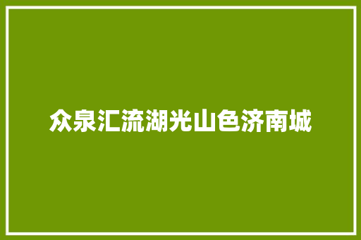 众泉汇流湖光山色济南城