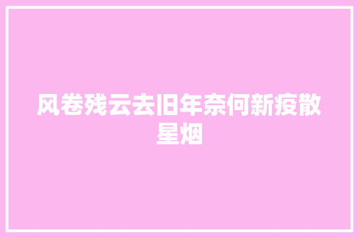 风卷残云去旧年奈何新疫散星烟