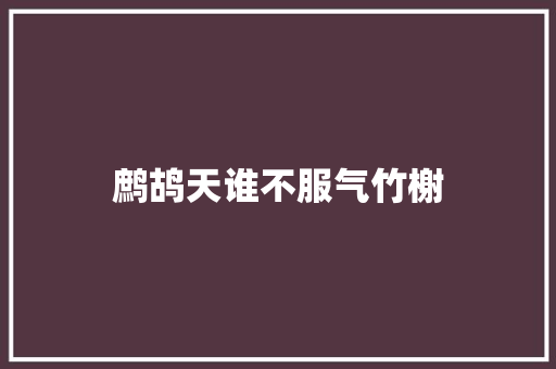 鹧鸪天谁不服气竹榭