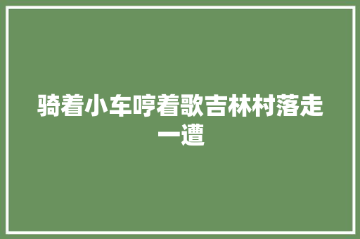 骑着小车哼着歌吉林村落走一遭