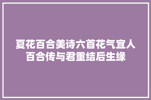 夏花百合美诗六首花气宜人百合传与君重结后生缘