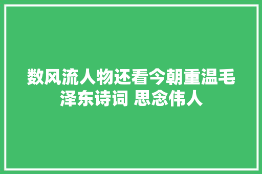 数风流人物还看今朝重温毛泽东诗词 思念伟人 数风流人物还看今朝重温毛泽东诗词 思念伟人