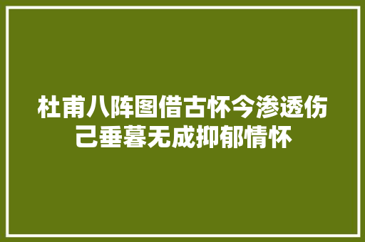 杜甫八阵图借古怀今渗透伤己垂暮无成抑郁情怀