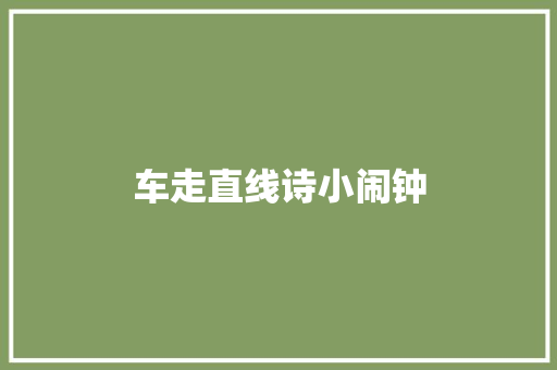 车走直线诗小闹钟