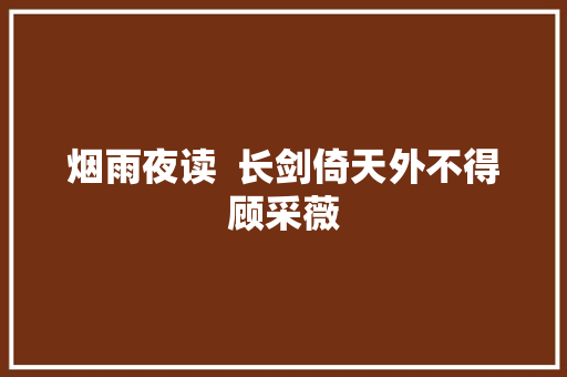 烟雨夜读  长剑倚天外不得顾采薇
