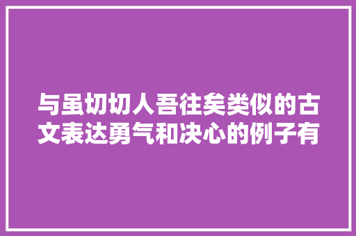 与虽切切人吾往矣类似的古文表达勇气和决心的例子有哪些