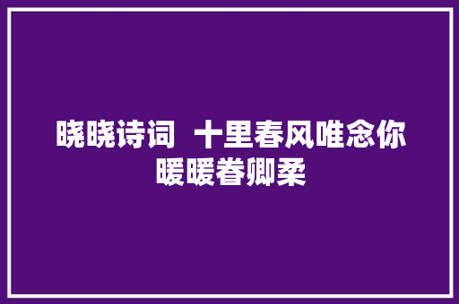 晓晓诗词  十里春风唯念你暖暖眷卿柔