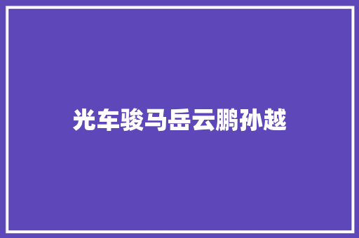 光车骏马岳云鹏孙越