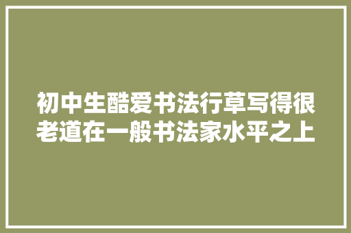 初中生酷爱书法行草写得很老道在一般书法家水平之上