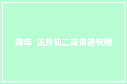 拜年  正月初二诗词送祝福