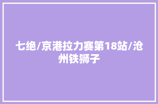 七绝/京港拉力赛第18站/沧州铁狮子