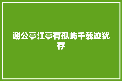 谢公亭江亭有孤屿千载迹犹存