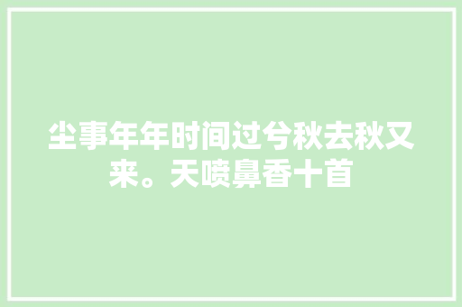尘事年年时间过兮秋去秋又来。天喷鼻香十首
