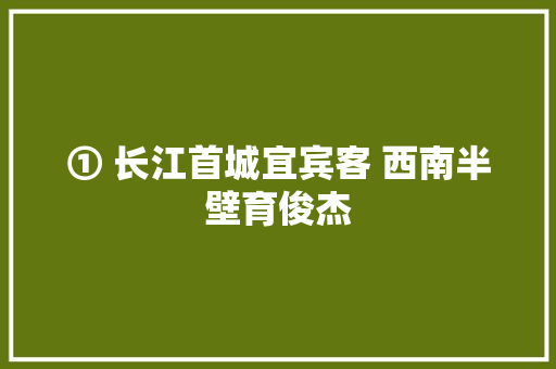 ① 长江首城宜宾客 西南半壁育俊杰