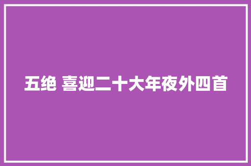 五绝 喜迎二十大年夜外四首