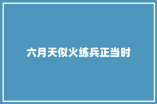 六月天似火练兵正当时