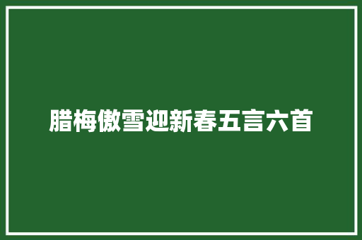 腊梅傲雪迎新春五言六首