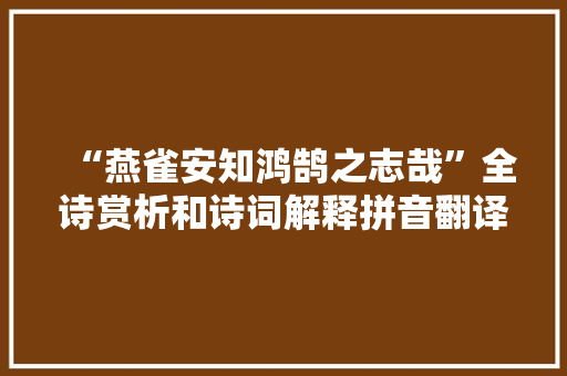 “燕雀安知鸿鹄之志哉”全诗赏析和诗词解释拼音翻译
