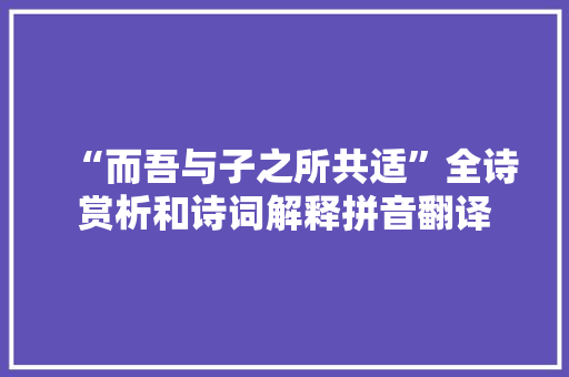 “而吾与子之所共适”全诗赏析和诗词解释拼音翻译