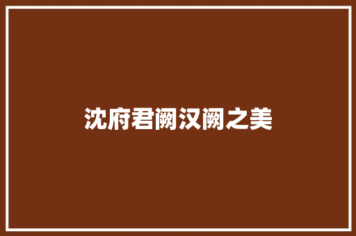 沈府君阙汉阙之美