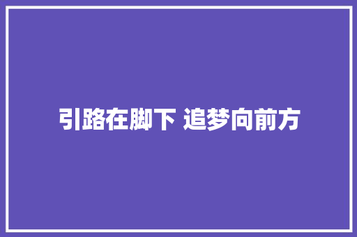 引路在脚下 追梦向前方