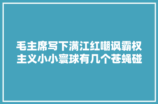 毛主席写下满江红嘲讽霸权主义小小寰球有几个苍蝇碰钉子