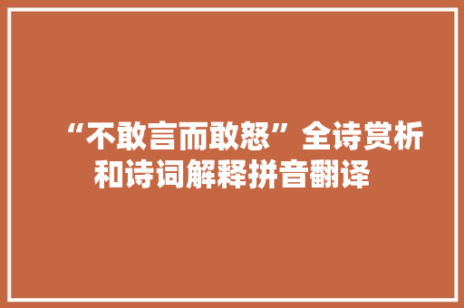 “不敢言而敢怒”全诗赏析和诗词解释拼音翻译