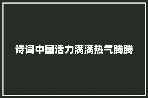 诗词中国活力满满热气腾腾