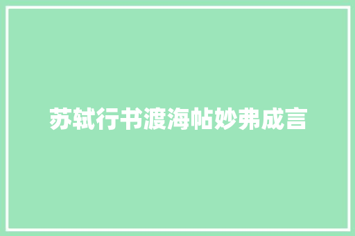 苏轼行书渡海帖妙弗成言