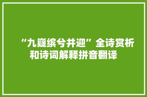 “九嶷缤兮并迎”全诗赏析和诗词解释拼音翻译