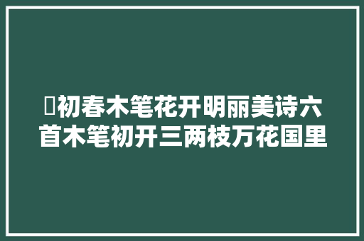 ​初春木笔花开明丽美诗六首木笔初开三两枝万花国里写春心