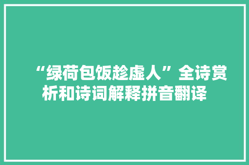 “绿荷包饭趁虚人”全诗赏析和诗词解释拼音翻译