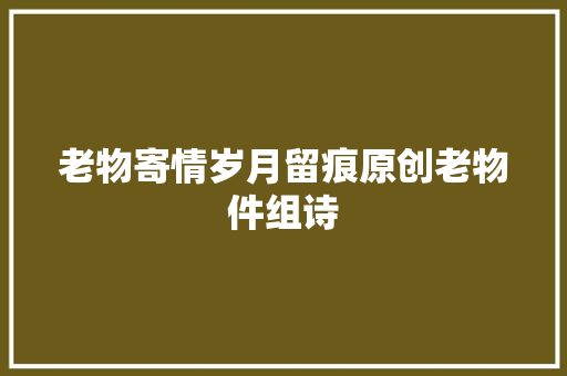 老物寄情岁月留痕原创老物件组诗